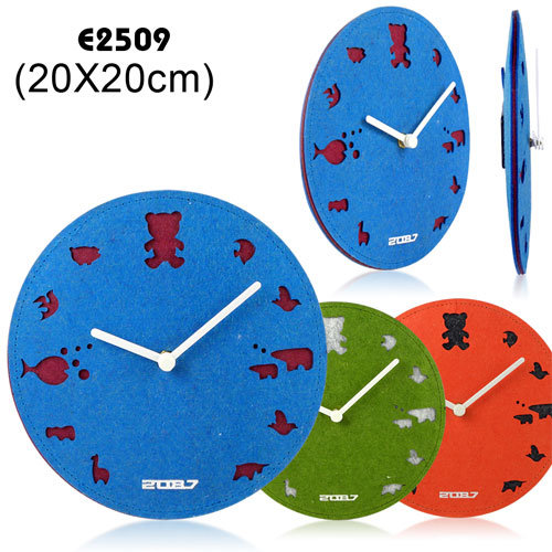 Animals (E2509) felt wall clocks                   Design : 2087