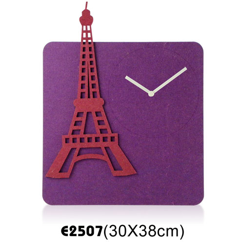  Eiffel Tower  (E2507) felt wall clocks                   Design : 2087