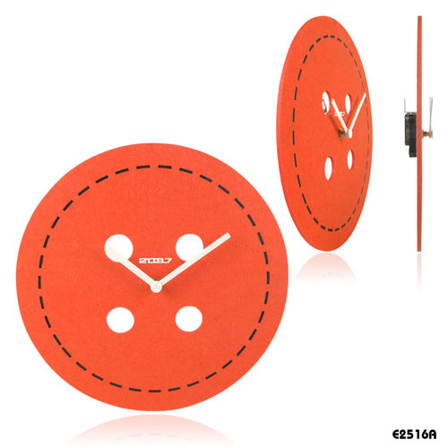 Red Button (E2516A) felt wall clocks                   Design : 2087